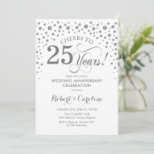 25周年記念祝賀 - シルバー ホワイト 招待状 (スタンド正面)