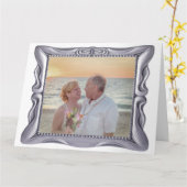 25周年記念結婚アンティークシルバーフレームビッグ カード (黄色い花)