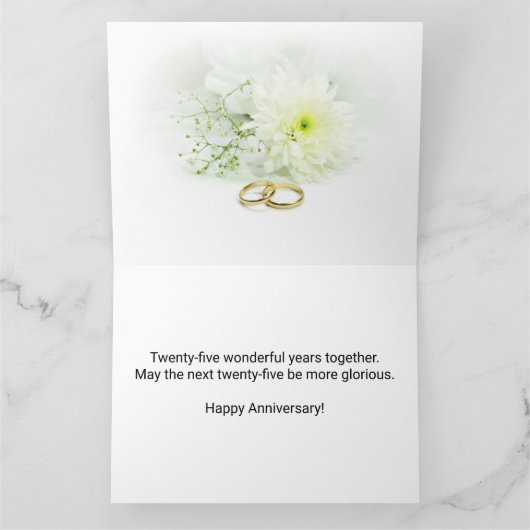 25周年記念結婚アンティークシルバーフレームビッグ カード (内部)