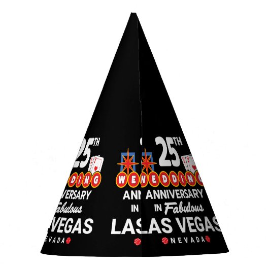 25周年記念結婚カップルのラスベガス旅行 パーティーハット (裏面)