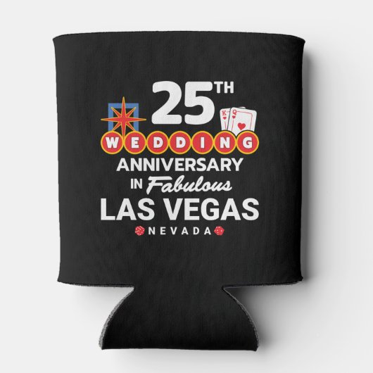 25周年記念結婚カップルのラスベガス旅行 缶クーラー (裏面)