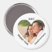 25周年記念結婚カップル記念ハート写真 マグネット (正面/裏面)