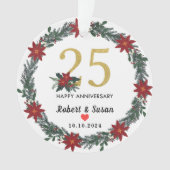 25周年記念結婚クリスマスプレゼント オーナメント (正面)