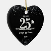 25周年記念結婚グリッターシルバーカスタム セラミックオーナメント (右)