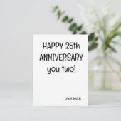 25周年記念結婚グリーティングカード – おもしろい シーズンカード (スタンド正面)