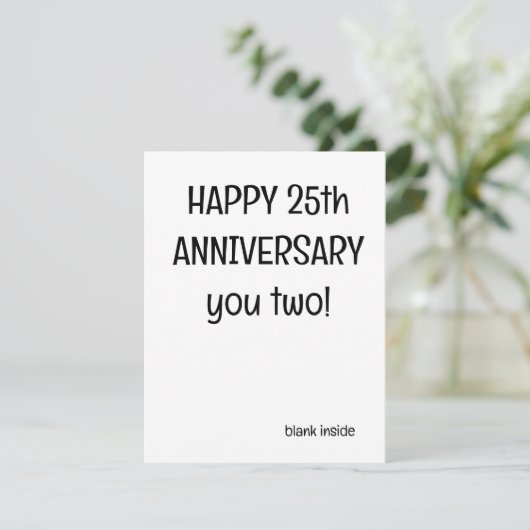 25周年記念結婚グリーティングカード – おもしろい シーズンカード (スタンド正面)