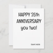 25周年記念結婚グリーティングカード – おもしろい シーズンカード (正面)