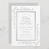 25周年記念結婚シルガーフレーム 招待状 (正面/裏面)
