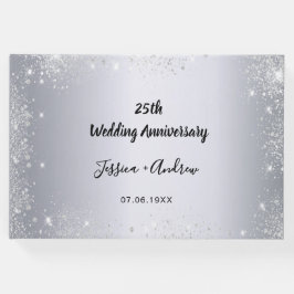 25周年記念結婚シルバーグリッター写真 ゲストブック