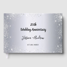 25周年記念結婚シルバーグリッター写真 ゲストブック