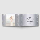 25周年記念結婚シルバーグリッター写真 ゲストブック (全面)