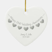 25周年記念結婚シルバーハートオーナメント セラミックオーナメント (裏面)