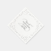 25周年記念結婚シルバーハート紙吹雪 スタンダードカクテルナプキン (角)