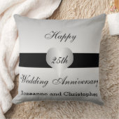25周年記念結婚シルバーハート クッション (ブランケット)