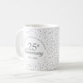 25周年記念結婚シルバーハート コーヒーマグカップ (正面左)