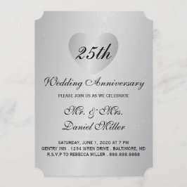25周年記念結婚シルバーハート 招待状