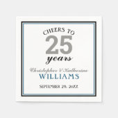 25周年記念結婚シルバー応援~25年 スタンダードカクテルナプキン (正面)
