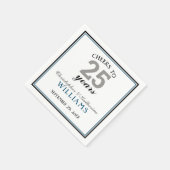 25周年記念結婚シルバー応援~25年 スタンダードカクテルナプキン (角)