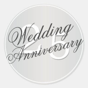 25周年記念結婚シルバー調色シール ラウンドシール