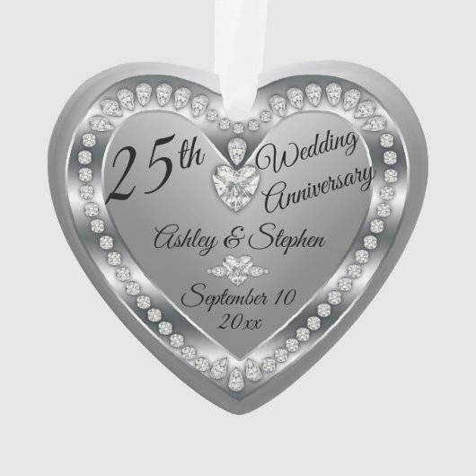 25周年記念結婚シルバー・ダイヤモンド記念 オーナメント (裏面)