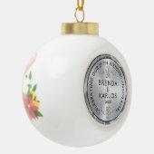 25周年記念結婚シルバー&ホワイトダイヤモンドc セラミックボールオーナメント (左)