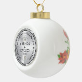 25周年記念結婚シルバー&ホワイトダイヤモンドc セラミックボールオーナメント (右)