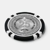 25周年記念結婚シルバー・ホワイト・ダイヤモンド ポーカーチップ (シングル)