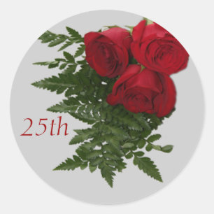 25周年記念結婚ステッカー ラウンドシール