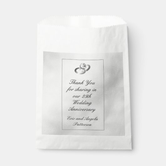 25周年記念結婚ダイヤモンドリングや輪ありがとうございました フェイバーバッグ (正面)