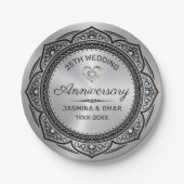 25周年記念結婚テンプレートイスラムデザインd ペーパープレート (正面)