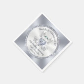 25周年記念結婚ナプキンス,シルバー スタンダードカクテルナプキン (角)