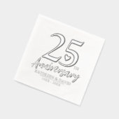 25周年記念結婚ハートグラフィックカスタムグラフ 箔ナプキン (左)