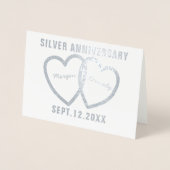 25周年記念結婚ハートシルバーフォイルカード 箔カード (正面)