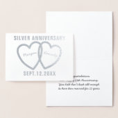 25周年記念結婚ハートシルバーフォイルカード 箔カード (ディスプレー)