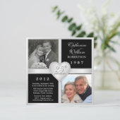 25周年記念結婚ハート写真招待状 招待状 (スタンド正面)