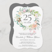 25周年記念結婚バラグリーンリーガーランド 招待状 (正面/裏面)