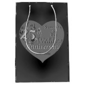 25周年記念結婚バラハート抱き枕 ミディアムペーパーバッグ (正面)