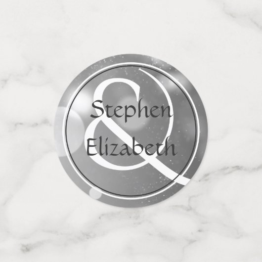 25周年記念結婚フォトシルバーパーソナライズされた コンフェッティ (スモール正面)