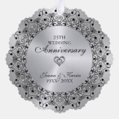 25周年記念結婚ブラックマンダラオンシルバー オーナメントカード (裏面)