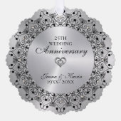 25周年記念結婚ブラックマンダラオンシルバー オーナメントカード (正面)