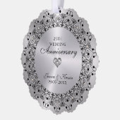 25周年記念結婚ブラックマンダラオンシルバー オーナメントカード (左)