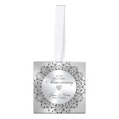 25周年記念結婚ブラックマンダラオンシルバー キューブオーナメント (正面)