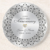 25周年記念結婚ブラックマンダラオンシルバー コースター (正面)