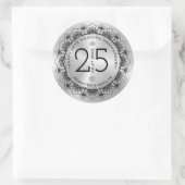 25周年記念結婚ブラックレース&シルバー ラウンドシール (バッグ)