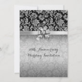 25周年記念結婚ブラック&シルバーダマスク2 招待状 (裏面)