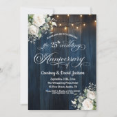 25周年記念結婚ブルーストリン素朴グライト 招待状 (正面)