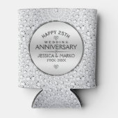 25周年記念結婚ホワイトダイヤモンド&シルバー 缶クーラー (正面)