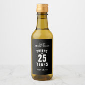 25周年記念結婚ミニワインボトルラベル ワインラベル (正面)