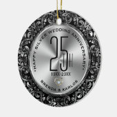 25周年記念結婚ヴィンテージ銀枠 セラミックオーナメント (左)