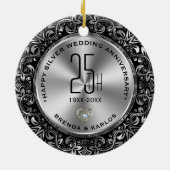 25周年記念結婚ヴィンテージ銀枠 セラミックオーナメント (裏面)